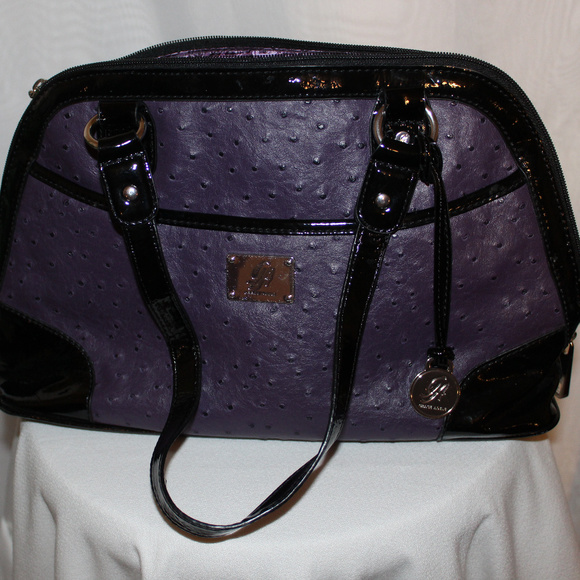 Grace Adele Handbags - The "Emma" in Purple Ostrich Shoulder Purse